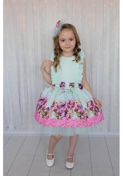 Flower Tutu Vintage Dress with HAirbow